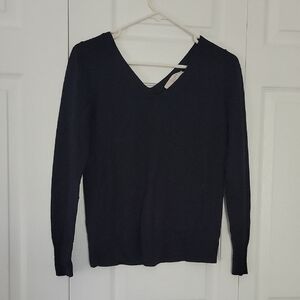 LOFT Navy Blue V-Neck Sweater Lightweight Knit